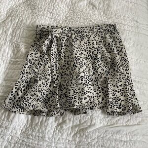 Altar'd State Black and White Leopard Mini Skirt